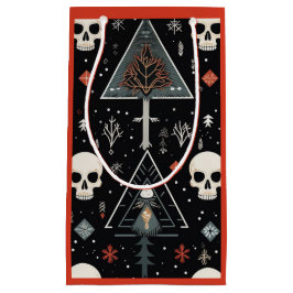 Sacola Para Presentes Pequena Saco do Presente - Árvore e Caveira (Laranja/Verme