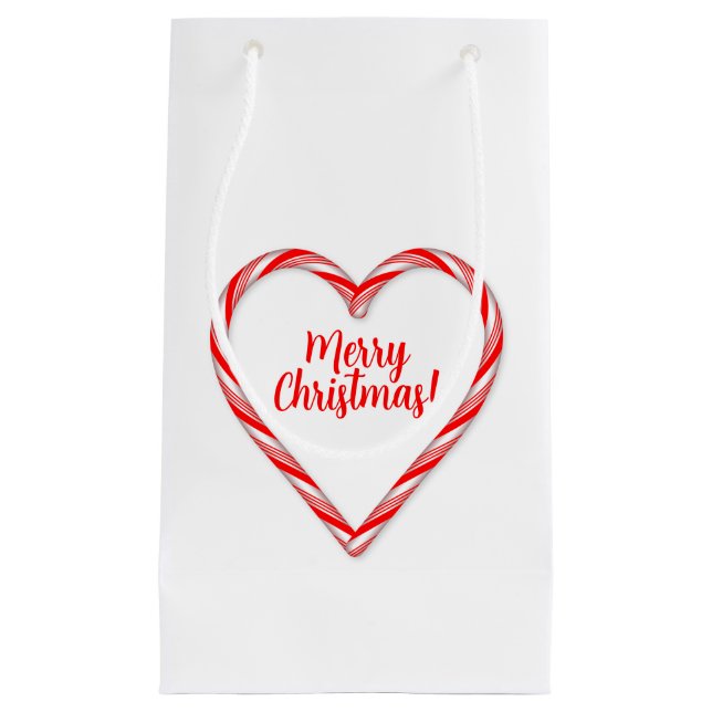 Sacola Para Presentes Pequena Saco do Presente Candy Cane (Frente)