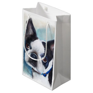 SACOLA PARA PRESENTES PEQUENA SACO DO PRESENTE DE BOSTON TERRIER