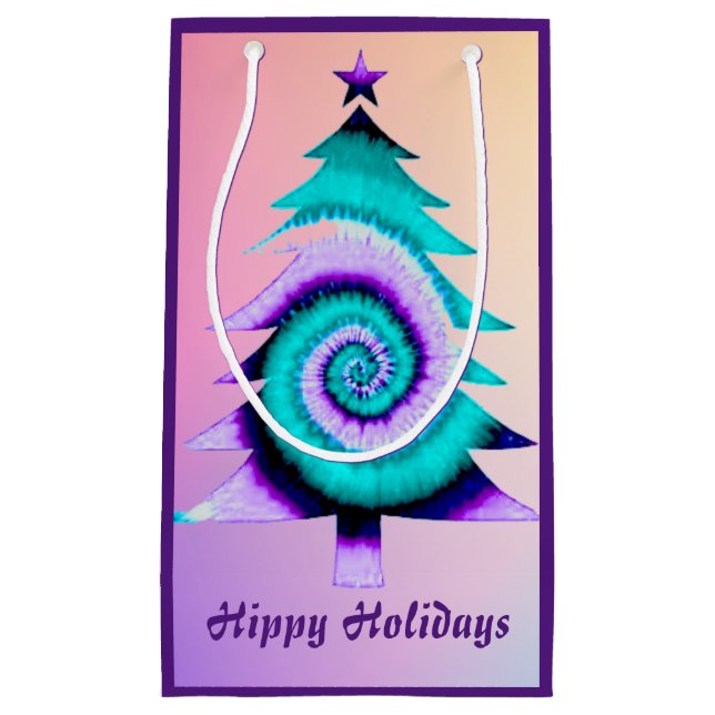 Sacola Para Presentes Pequena Saco do Presente de Feriado Hipp (Roxo) (Frente)