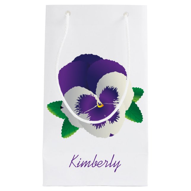 Sacola Para Presentes Pequena Saco do Presente de Pansy Roxo (Frente)