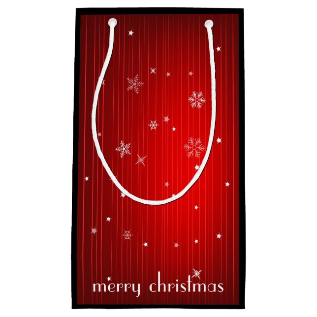 Sacola Para Presentes Pequena Saco do presente do Feliz Natal (Frente)