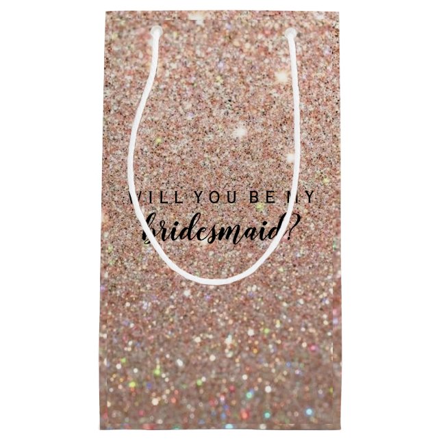 Sacola Para Presentes Pequena Saco do presente você será minha dama de honra (Frente)