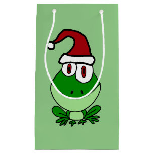 Sacola Para Presentes Pequena Saco engraçado do presente do Natal do sapo