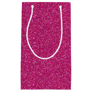 Sacola Para Presentes Pequena Saco Glitter Glitter Minúscula Rosa Profundo