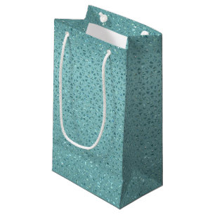 Sacola Para Presentes Pequena Saco Glittery do presente de turquesa