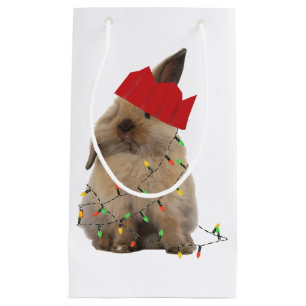 Sacola Para Presentes Pequena Saco Hoppy do presente do coelho do Natal