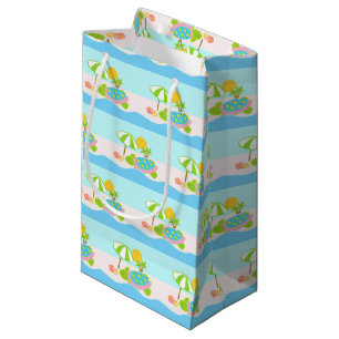 Sacola Para Presentes Pequena Saco pequeno do presente do Aqua do rosa da