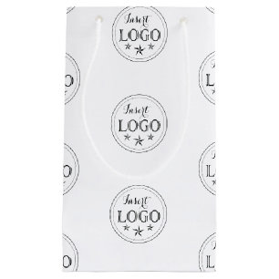 Sacola Para Presentes Pequena Saco Pequeno Presente Branco Clássico com Logotipo