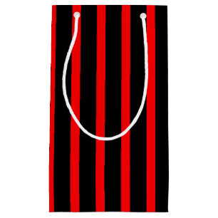 Sacola Para Presentes Pequena Saco Presente de Stripe Vermelha e Preta