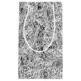 Sacola Para Presentes Pequena Saco preto e branco do presente do impressão