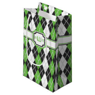 Sacola Para Presentes Pequena Saco retro do presente de Argyle