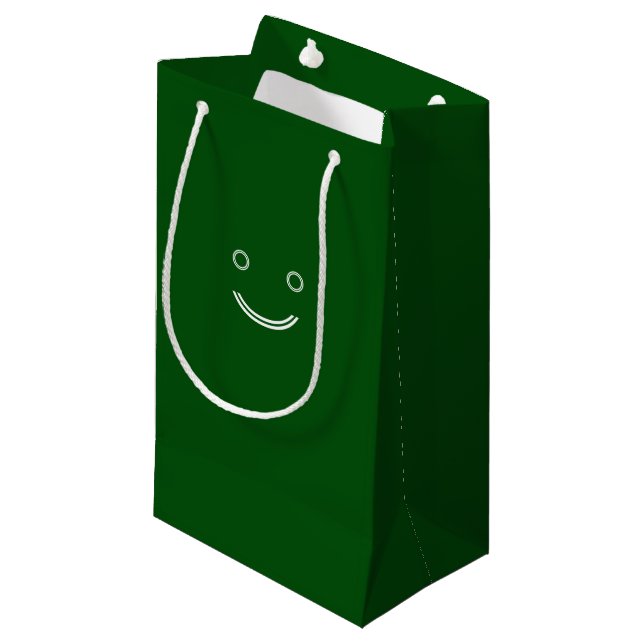 Sacola Para Presentes Pequena Saco Verde Escuro (Frente inclinada)