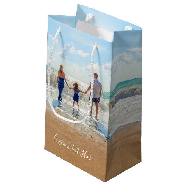Sacola Para Presentes Pequena Sacolinha de Presente de Foto Personalizada com Te (Verso inclinado)