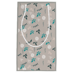 Sacola Para Presentes Pequena sacos de presente cinza floral