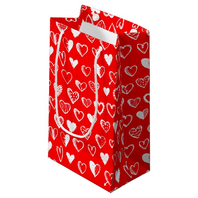 Sacola Para Presentes Pequena Sacos de Presente Coração e Amor (Frente inclinada)