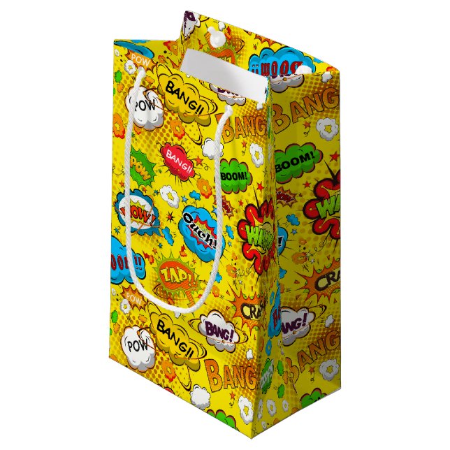 Sacola Para Presentes Pequena Sacos de Presente de Quadrinhos (Frente inclinada)