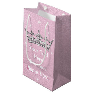 Sacola Para Presentes Pequena Sacos de Presente Princesa Personalizada, Rosa,