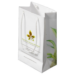 Sacola Para Presentes Pequena Sacos de presentes de beleza com orquídea verde