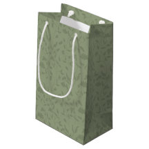 Sage Green Floral Gift Bag