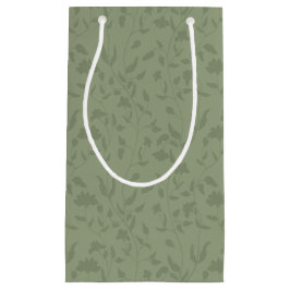 Sacola Para Presentes Pequena Sage Green Floral Gift Bag