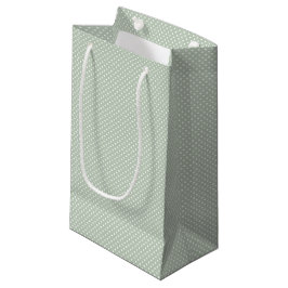 Sacola Para Presentes Pequena Sage Verde Bolinhas