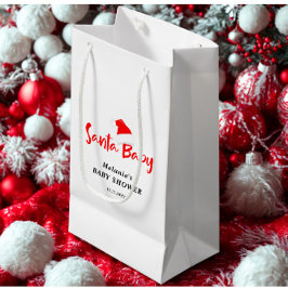 Sacola Para Presentes Pequena Santa Baby Christmas Winter Baby Shower