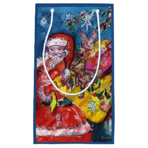 SACOLA PARA PRESENTES PEQUENA SANTA CLAUS COM PRESENTE DE NATAL