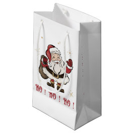 Sacola Para Presentes Pequena Santa Claus White Small Gift Bag