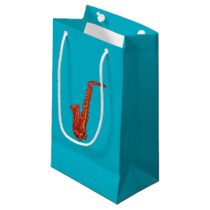 Sacola Para Presentes Pequena Saxofone