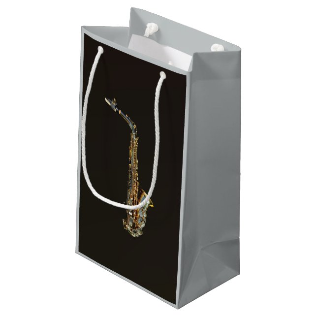 Sacola Para Presentes Pequena saxofone (Verso inclinado)