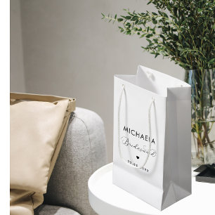 Sacola Para Presentes Pequena Script Delicado e Bridesmaid do Coração Minimalist