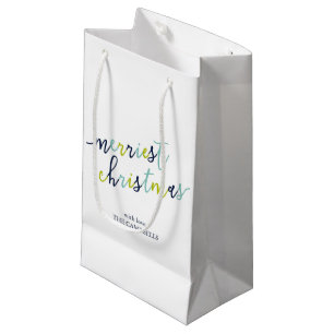 Sacola Para Presentes Pequena Script Moderno "Feliz Natal"