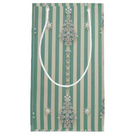 Sacola Para Presentes Pequena Seaoam Striped Crystal Trees