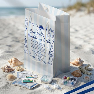 Sacola Para Presentes Pequena Seashells & Wedding Bells Beach Party Recovery Kit