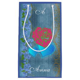 Sacola Para Presentes Pequena Seja meu Namorados Romântico Rosa varrendo azul