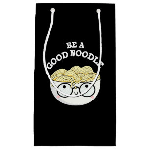 Sacola Para Presentes Pequena Seja Uma Boa Tigela Engraçada De Noodle Pun Dark B