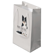 Sente-se. Fique. Lanche. | Saco de Presente Bege e