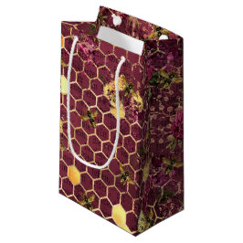 Sacola Para Presentes Pequena Série Burgundy Bee Design Um