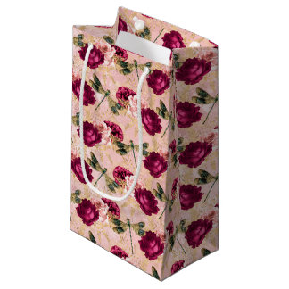 Sacola Para Presentes Pequena Série Rosa e Dragonfly (Design 4)