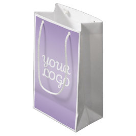 Sacola Para Presentes Pequena Seu Logotipo & Moderno Ombre Simples | Lavanda
