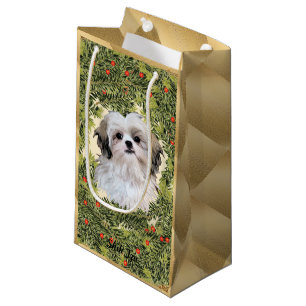 Sacola Para Presentes Pequena Shih Tzu Wreath
