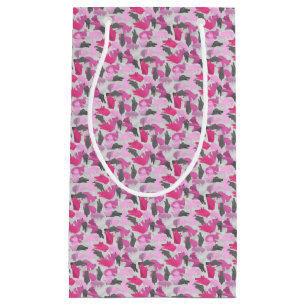 Sacola Para Presentes Pequena Silhouette Animal Camouflage rosa