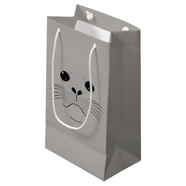 Sacola Para Presentes Pequena Silhueta de foca (Frente inclinada)