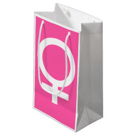 Sacola Para Presentes Pequena Símbolo cor-de-rosa brilhante moderno de Venus