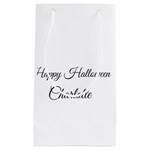Sacola Para Presentes Pequena SIMPLES MINIMAL.CUTIE ADICIONE NOME BEBÊ feliz Hal