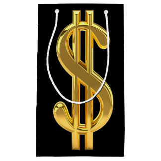 Sacola Para Presentes Pequena Sinal de Dólar ouro Saco de Presente