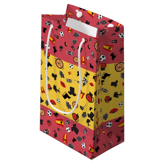 Sacola Para Presentes Pequena Sinalizador espanhol com Espanhas (Frente inclinada)