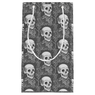 SACOLA PARA PRESENTES PEQUENA SKELETON GOTIC GENTLEMAN SKULL HALLOWEEN GIFT BAG