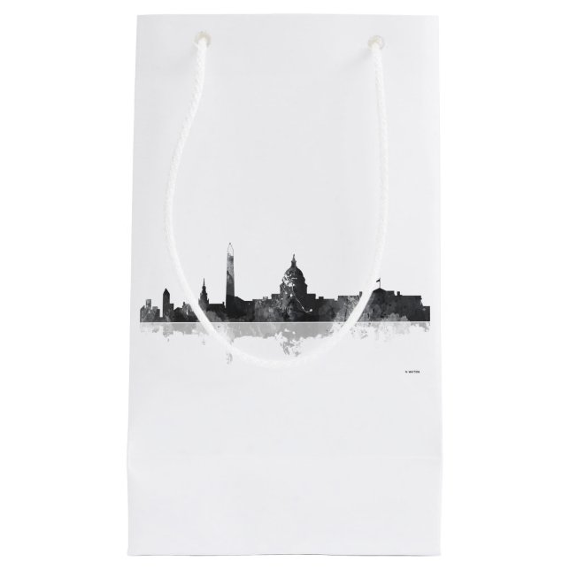 SACOLA PARA PRESENTES PEQUENA SKYLINE DO WASHINGTON DC (Frente)